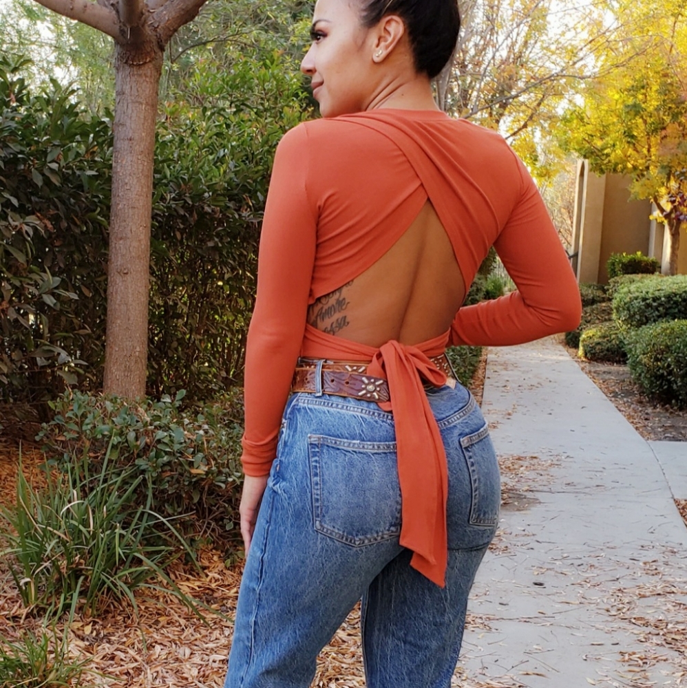 Open back crop top
